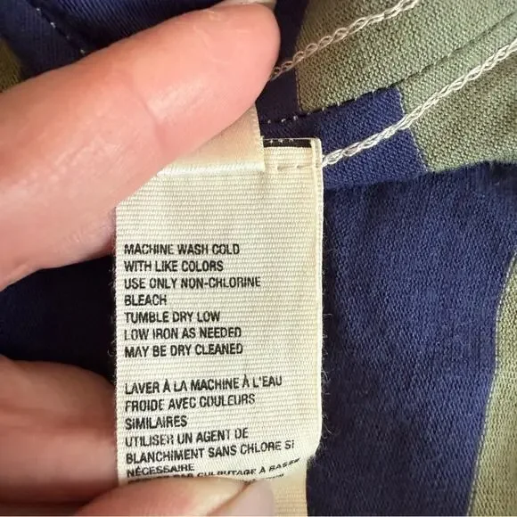 Free People We The Free Peyton Rugby Henley Striped Top Oversized Sz XS - Picture 8 of 9